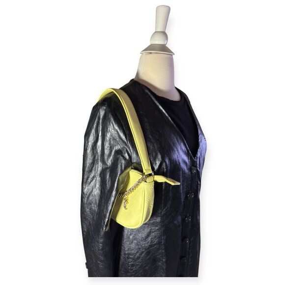 Juicy‎ Couture Yellow Textured Purse w/ Charms Retro Y2K Shoulder Bag - Picture 2 of 12